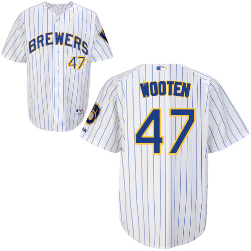 Rob Wooten #47 MLB Jersey-Milwaukee Brewers Men's Authentic Alternate Home White Baseball Jersey